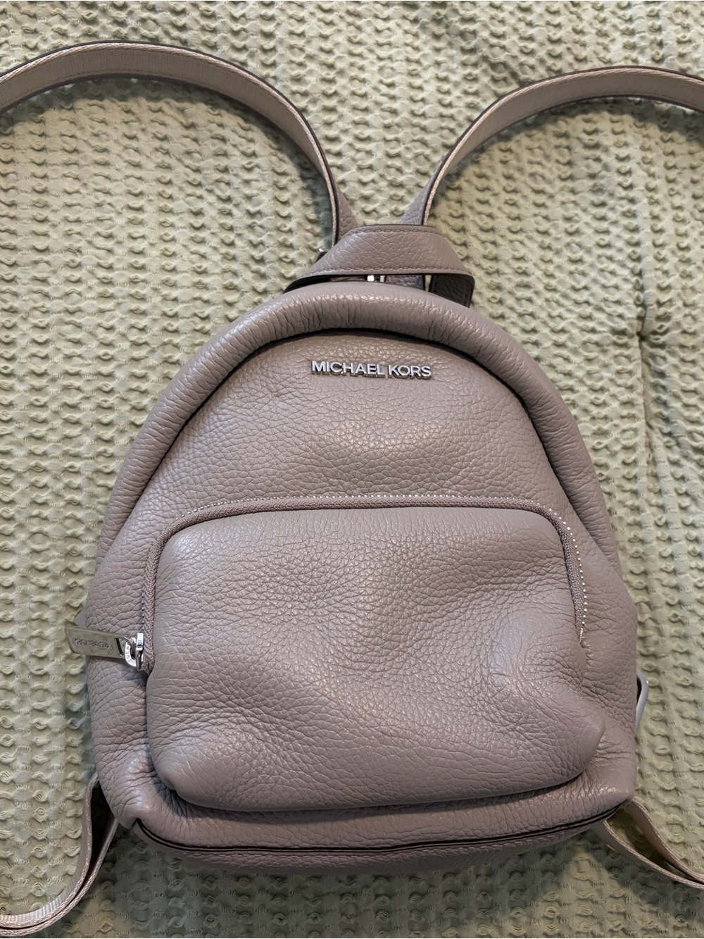MICHAEL KORS Pebbled Leather Mini Backpack in Taupe